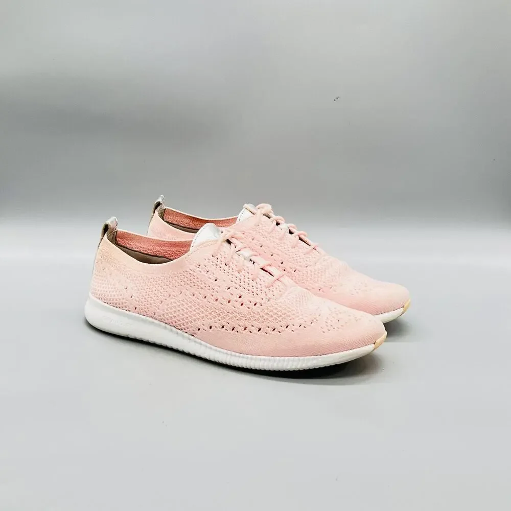Cole Haan Shoes Women 8.5 Pink Knit Grand OS Stitchlite Low Top Sneakers Comfort